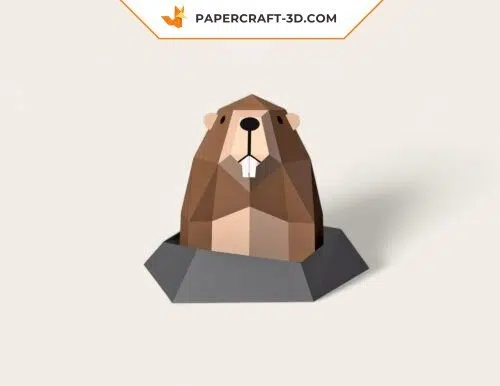 Marmotte 3D en papercraft gratuit