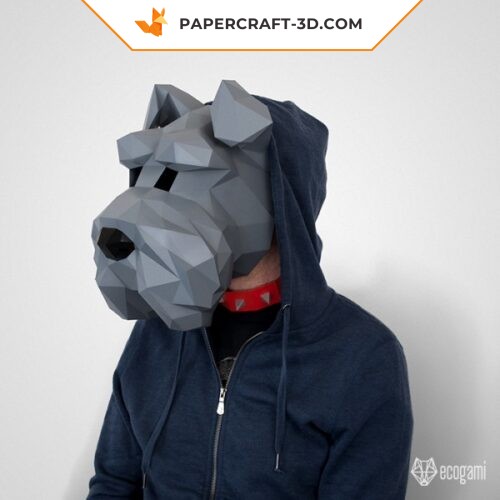 Masque de schnauzer en papercraft