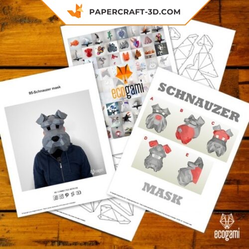 Masque de schnauzer en papercraft