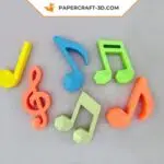 Papercraft gratuit de notes de musique en origami