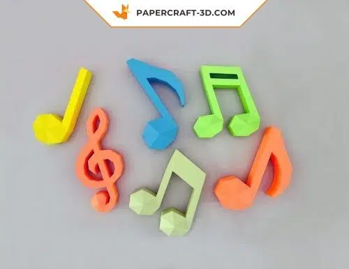 Notes de musique 3D papercraft gratuit