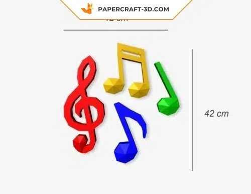 Notes de musique 3D papercraft gratuit