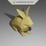 Papercraft gratuit lapin assis en origami 3D