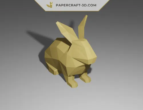 Papercraft 3d lapin assis gratuit
