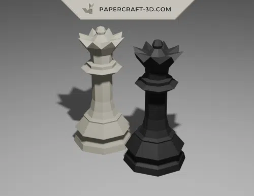 Papercraft 3d reine d’échecs