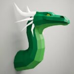 Papercraft de dragon en origami 3D