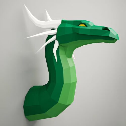 Papercraft de dragon en origami 3D