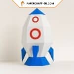 Papercraft gratuit de lampe fusée en origami 3D