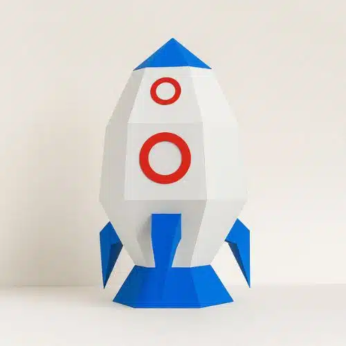 Papercraft gratuit de lampe fusée en origami 3D
