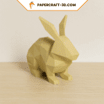 Papercraft gratuit lapin assis en origami 3D