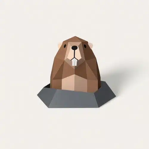 Papercraft gratuit de marmotte en origami 3D