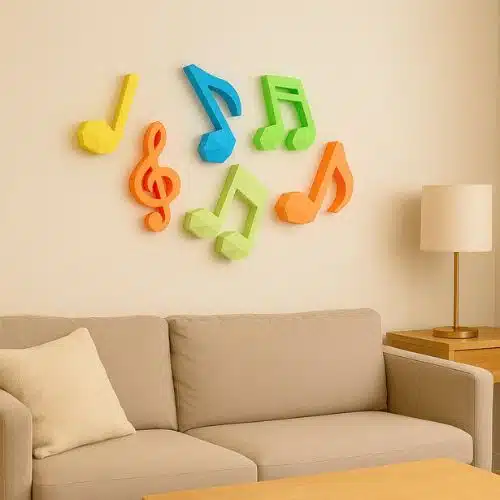 Papercraft gratuit de notes de musique en origami