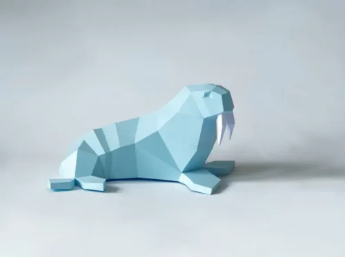 Papercraft morse et son bébé