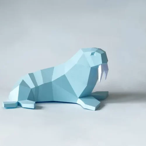 Papercraft morse et son bébé