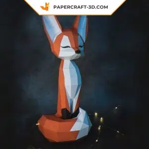 Papercraft renard en origami papier 3D