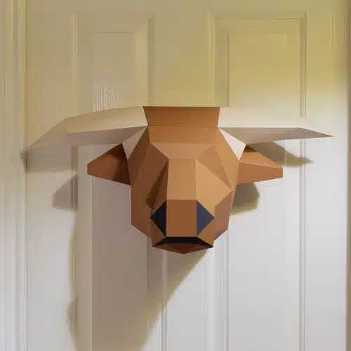 Papercraft kostenlose Highland Kuh in Origami