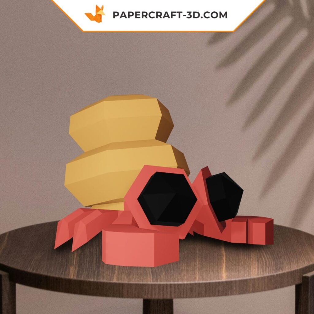 Papercraft bernard l'hermite en origami 3D