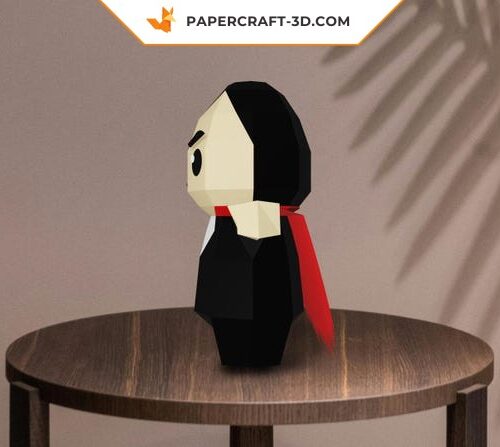 Papercraft Dracula et chauve-souris en origami 3D