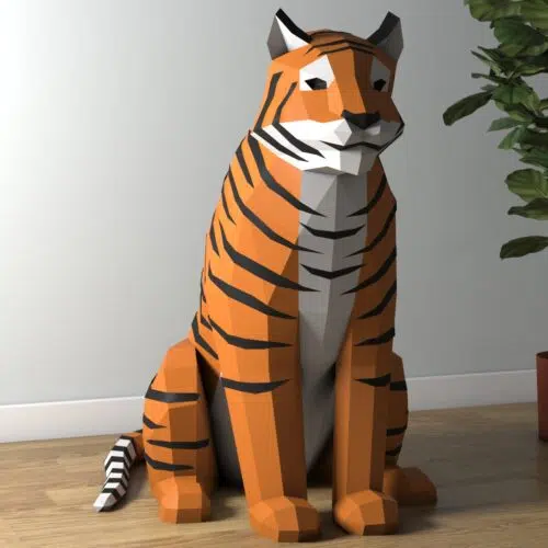 Papercraft de tigre en origami PDF