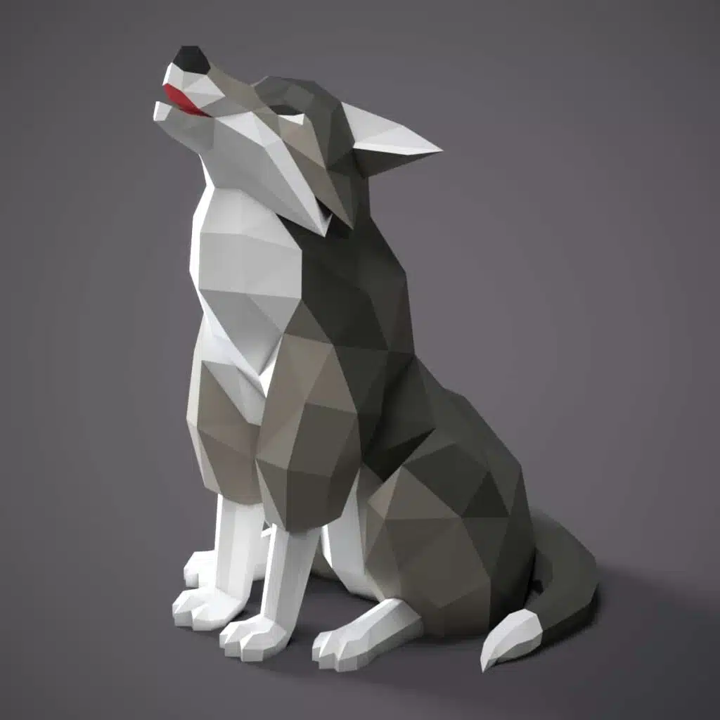 Papercraft vom Wolf in Origami