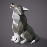 Papercraft de lobo em origami