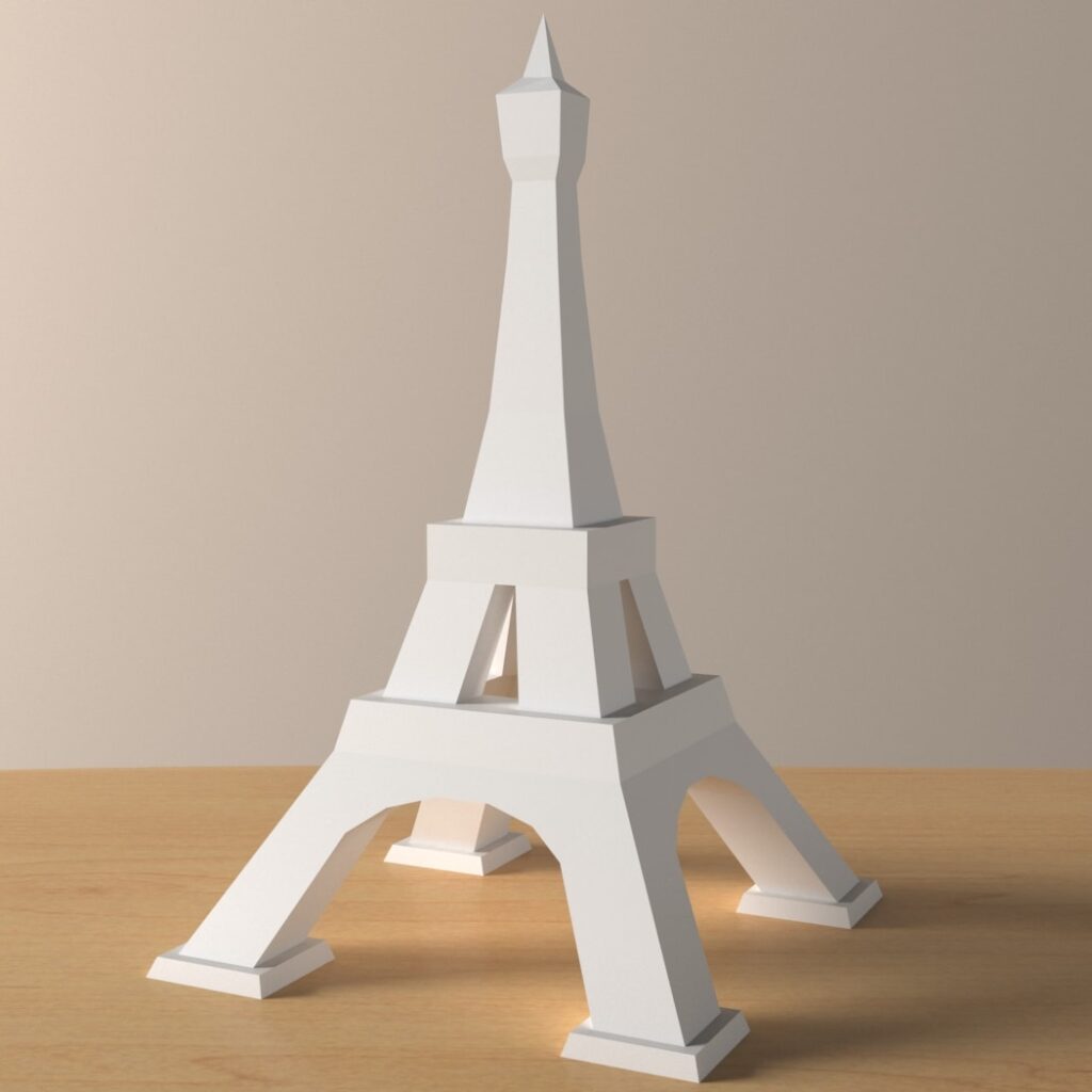 Papercraft de la Tour Eiffel en origami 3D