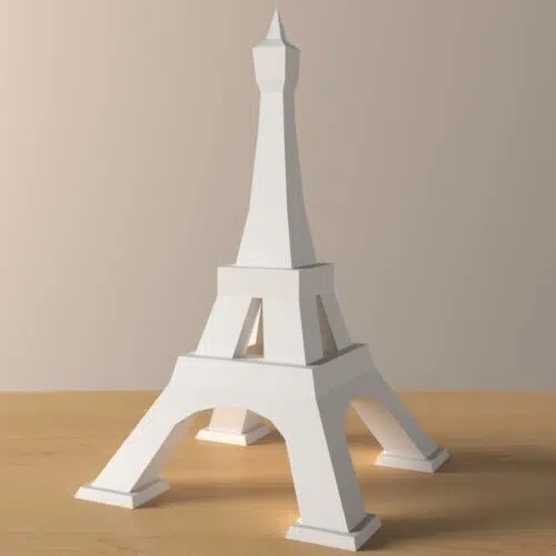 Papercraft de la Torre Eiffel en origami 3D