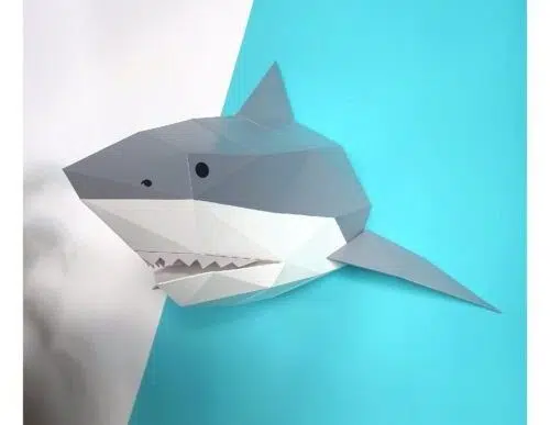 Papercraft de requin en origami 3D