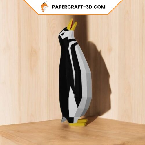 Papercraft de pingouin debout en origami 3D