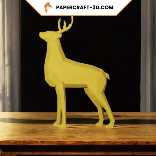 Papercraft de cerf debout en origami