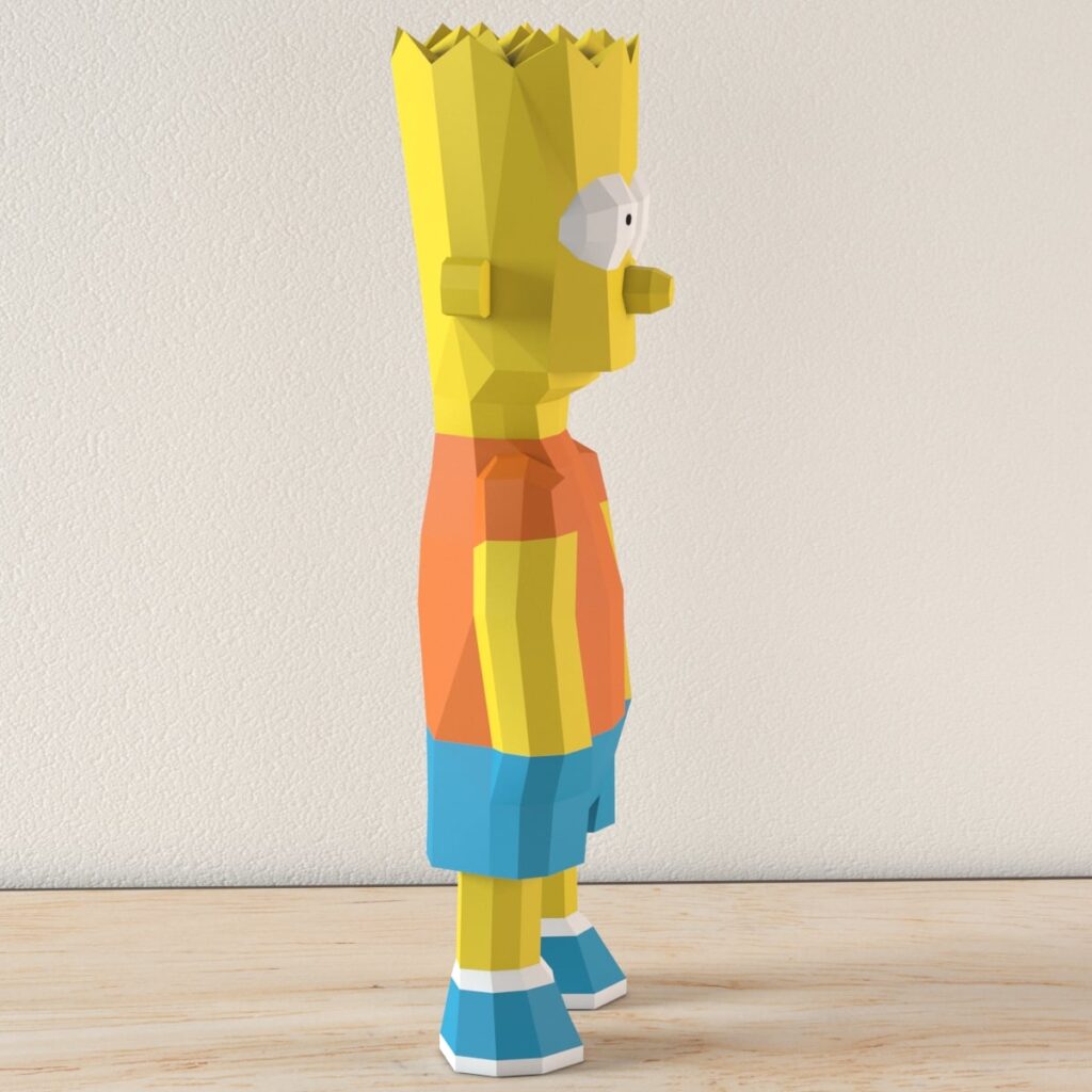 Papercraft Bart Simpson en origami 3D
