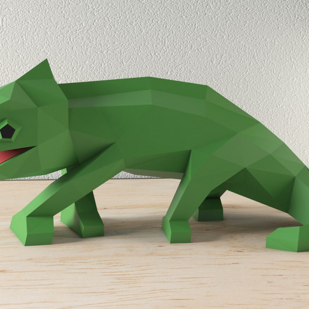 Papercraft de caméléon en origami 3D