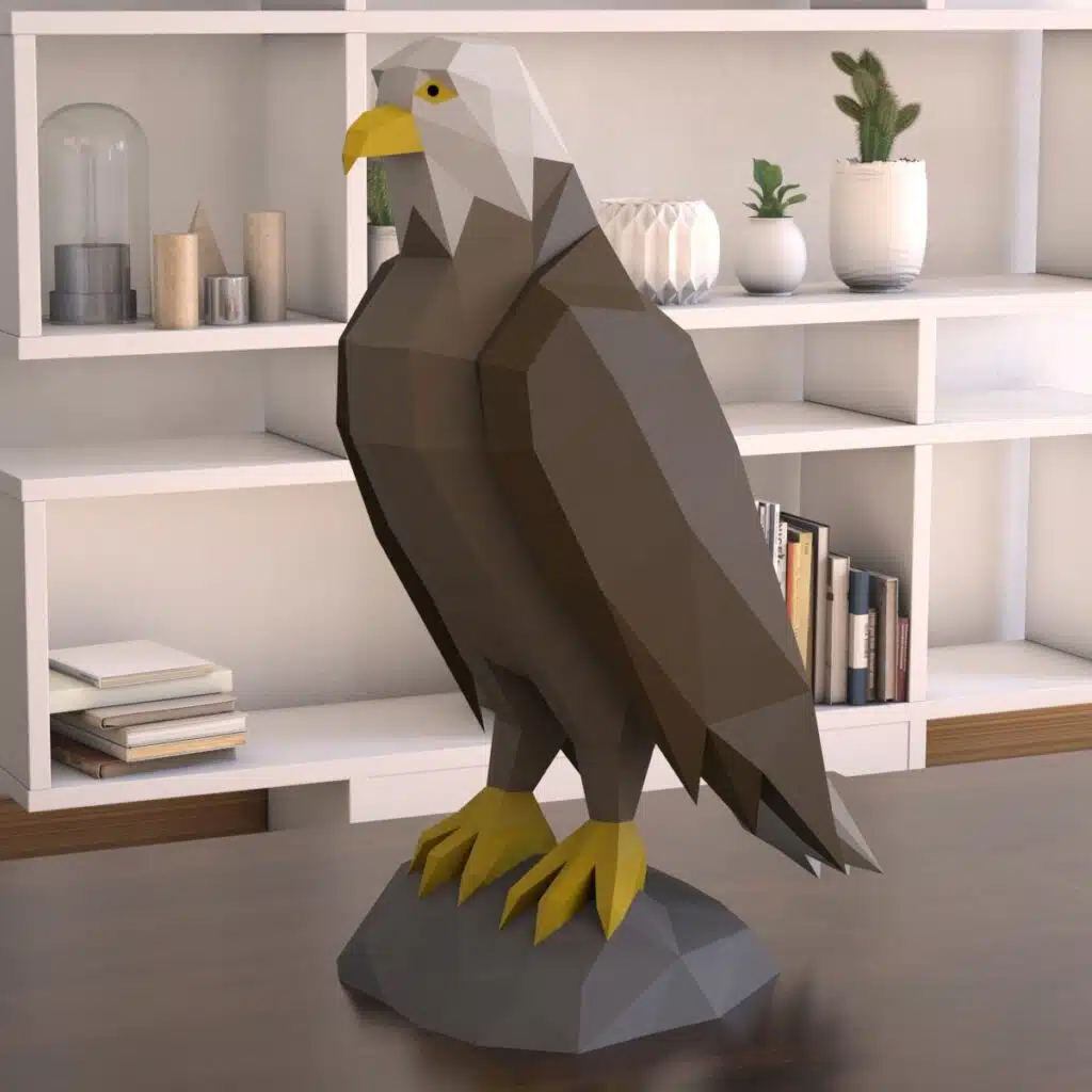Papercraft d'aigle en origami 3D