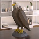Papercraft de águia em origami 3D