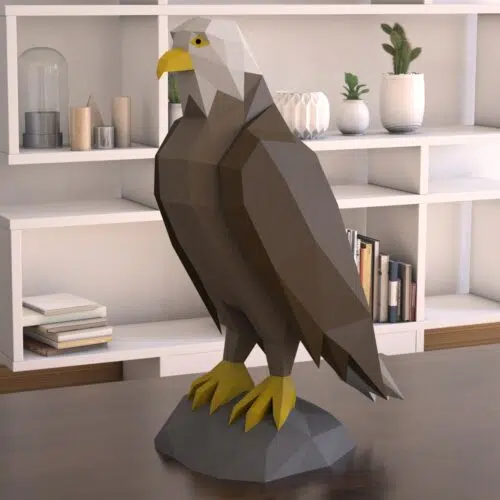 Papercraft of eagle in 3D origami