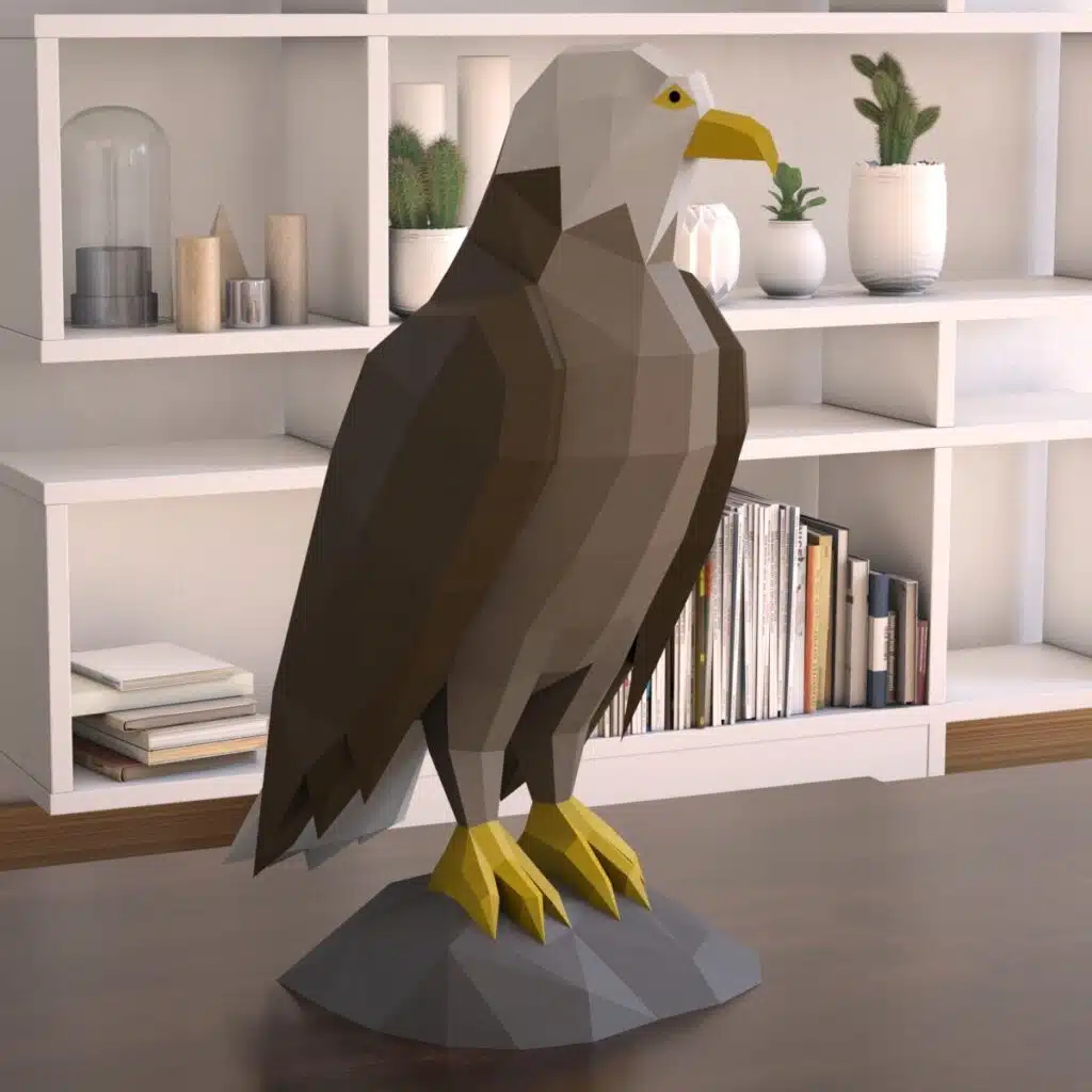 Papercraft d'aigle en origami 3D
