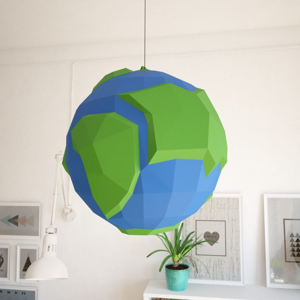 Papercraft de la planète Terre en origami 3D
