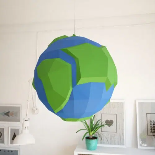Papercraft del pianeta Terra in origami 3D