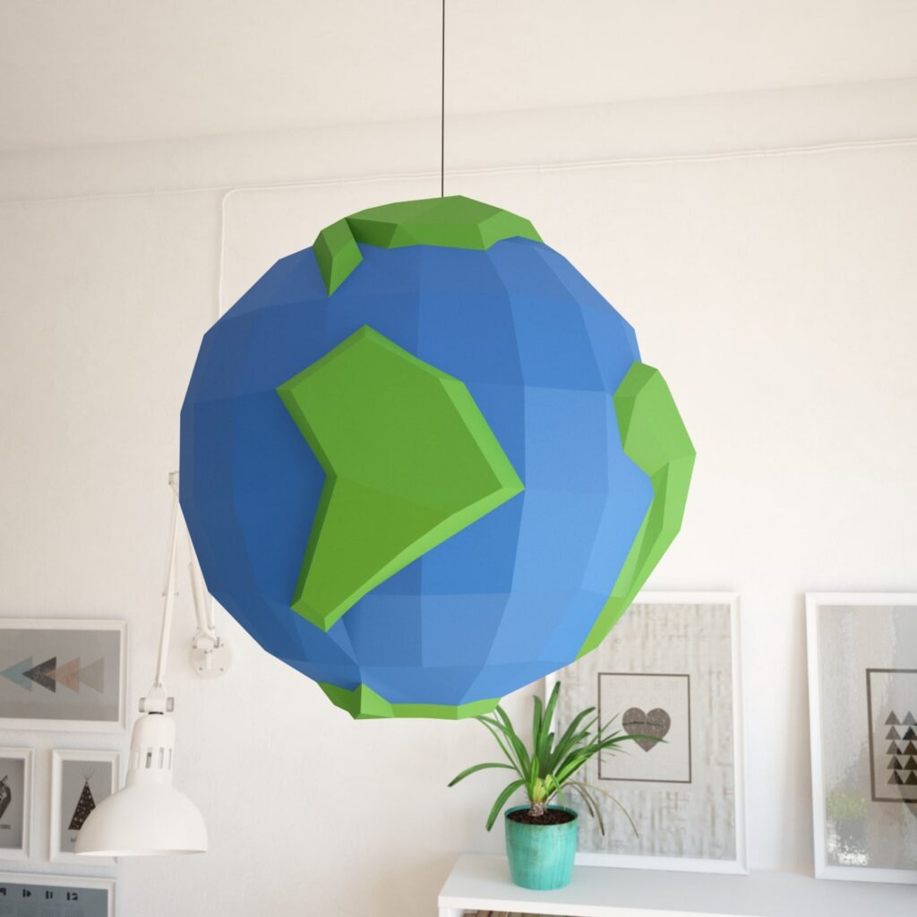 Papercraft de la planète Terre en origami 3D