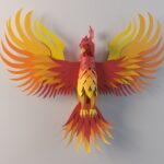 Papercraft fénix en origami 3D