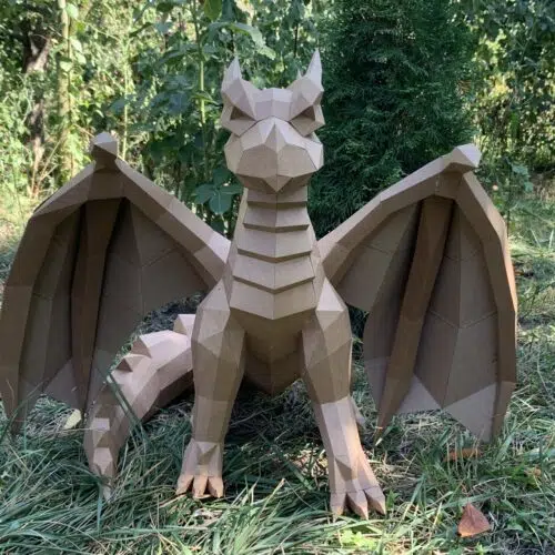 Papercraft de dragon en origami 3D