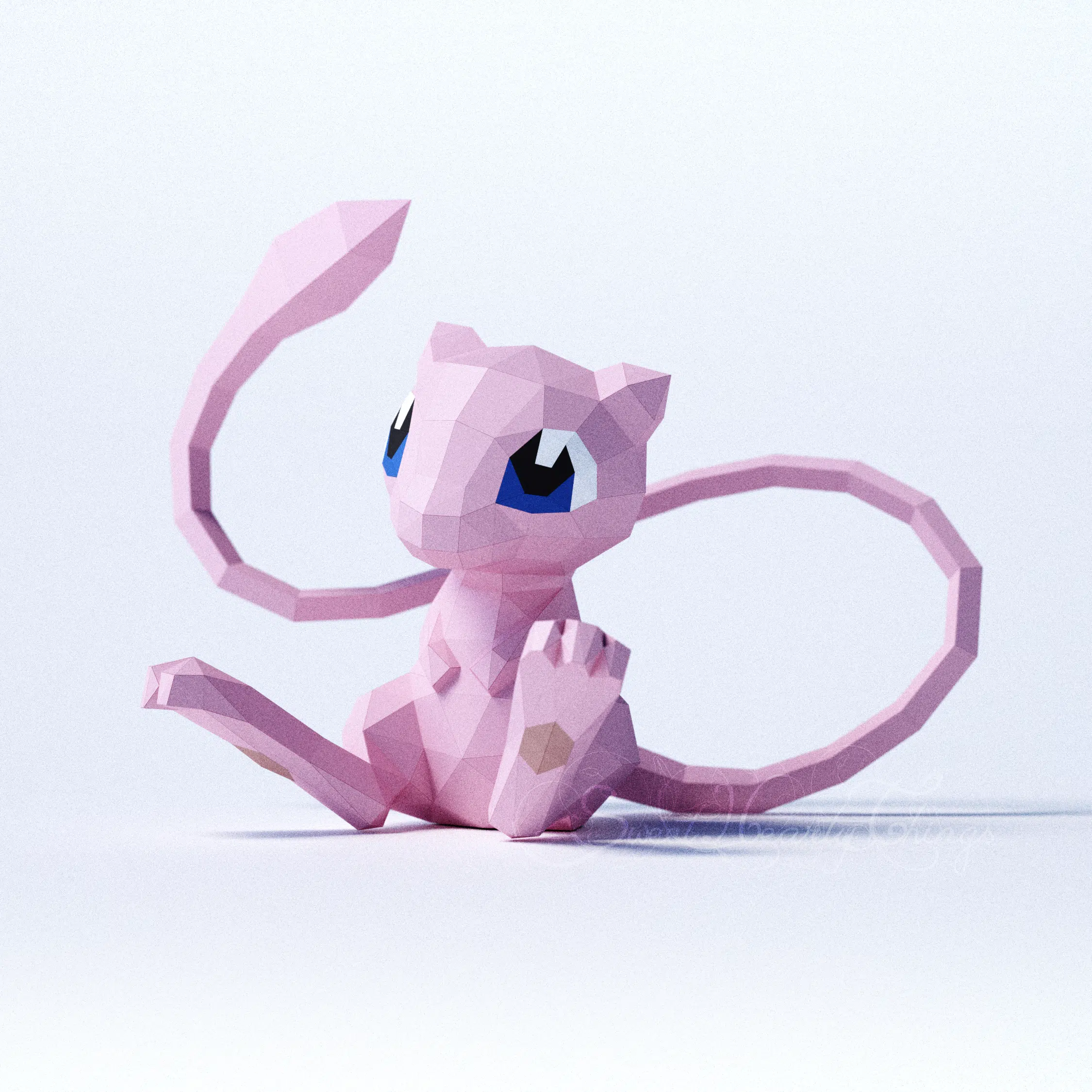 Papercraft 3d Mew en origami papier 3D - PaperCraft