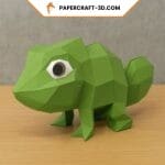 Papercraft de caméléon en origami 3D