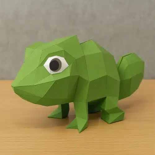 Papercraft de caméléon en origami 3D