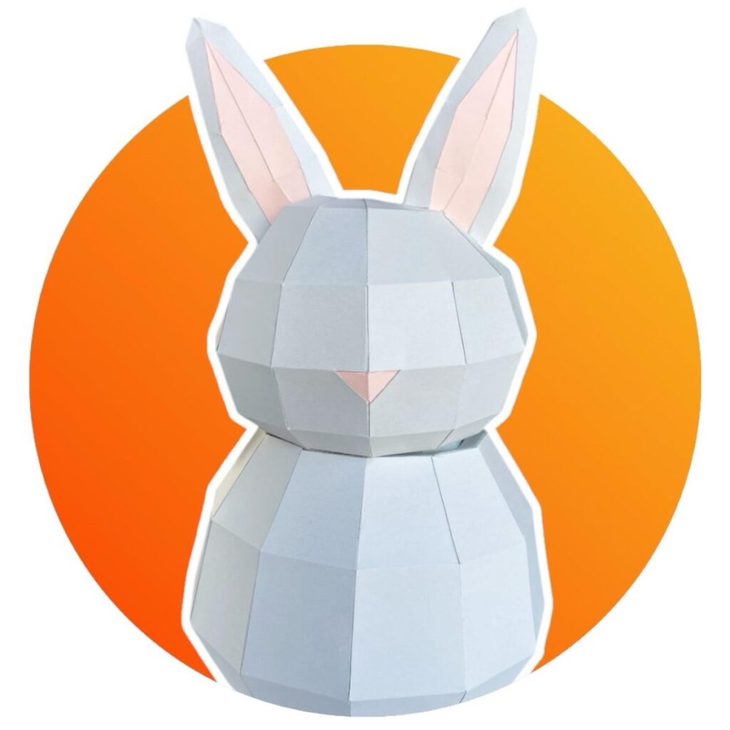 Papercraft de boîte lapin en origami