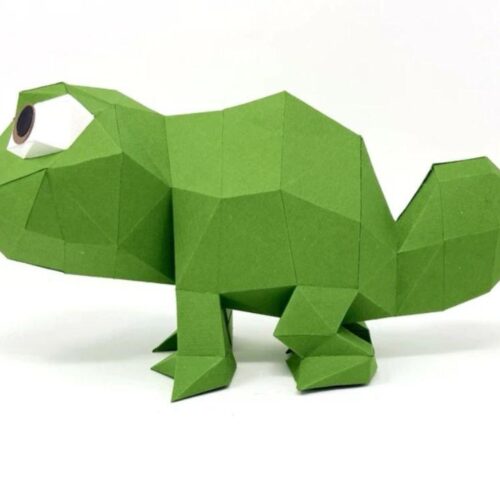 Papercraft de caméléon en origami 3D
