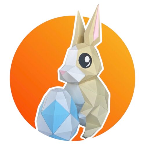 Papercraft di coniglio pasquale in origami 3D