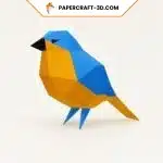 Papercraft de moineau en origami 3D