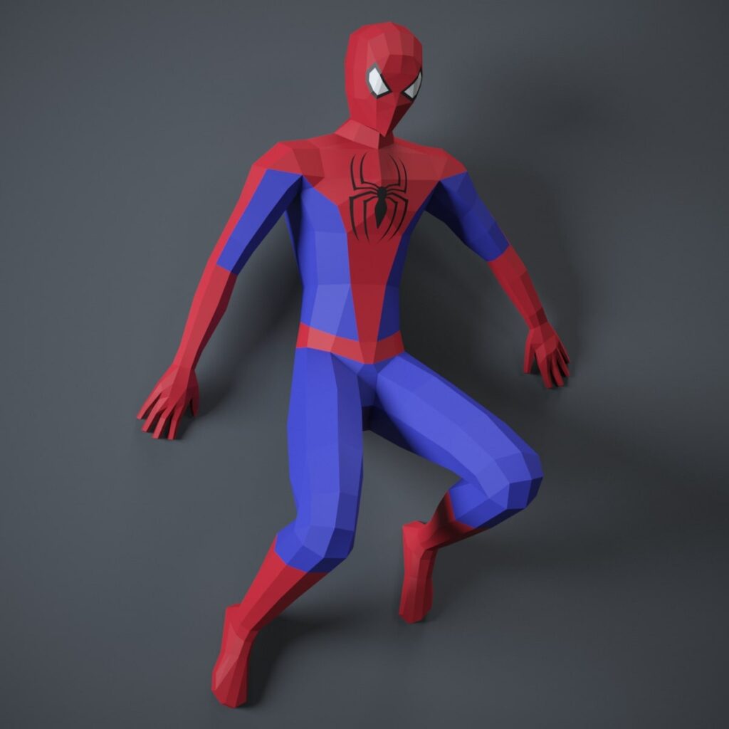 Papercraft de Spiderman mural en origami 3D