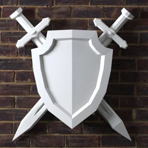 Papercraft spada e scudo in origami 3D